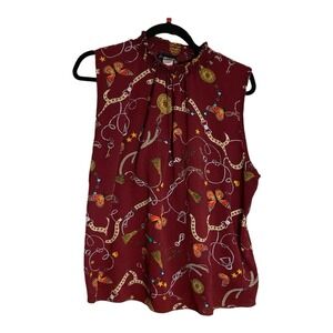 Vintage NY Invasion Women's Sleeveless Blouse Crop 3XL Butterfly Read